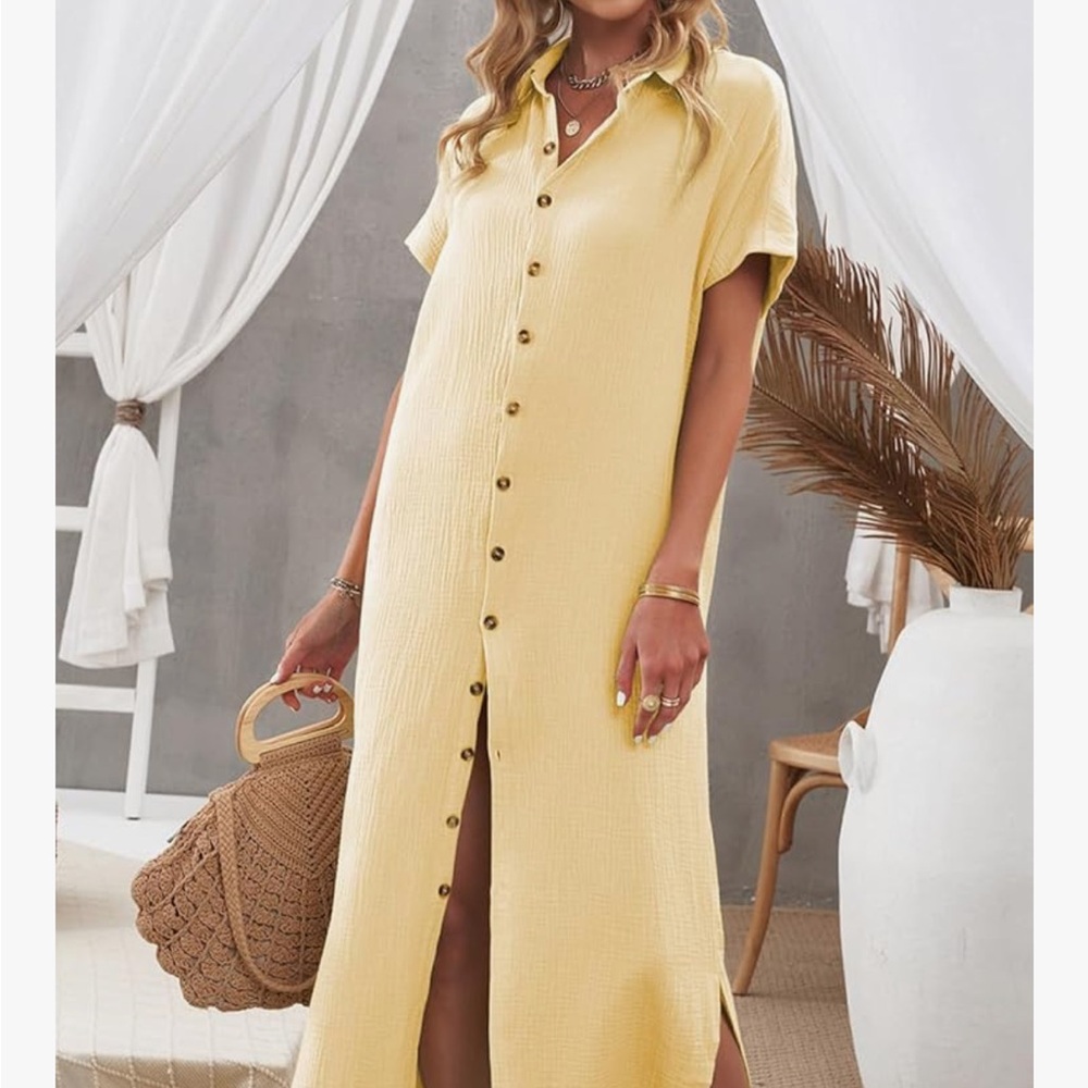 Yellow Button-Down Swim Cover-Up 🌟3/$25